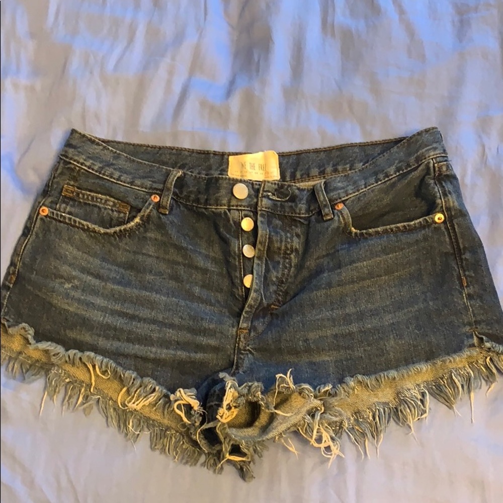 Free People Cut-Off  High Waisted Denim Shorts